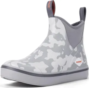 Showave Men's Deck Boots Waterproof Ankle Rubber Rain Boots Non-slip Boat Booties for Sailing Fishing and Outdoors
