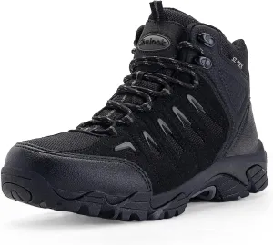 SHULOOK Men's Waterproof Hiking Boots Non-Slip Lightweight Outdoor Mid Top Ankle Boot Breathable Work Trekking Shoes