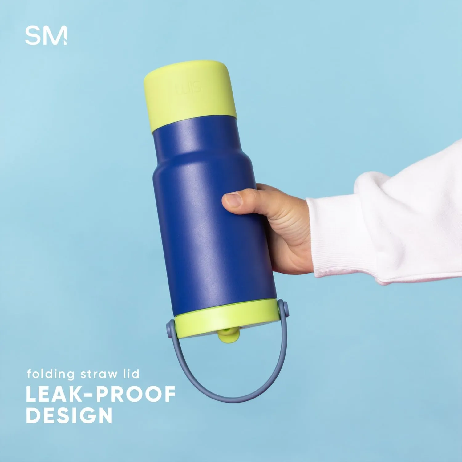 Simple Modern Trek Pivot | 24oz Kids Flip Straw Tumbler with Handle and Silicone Boot | Insulated Water Bottle Stainless Steel Cup | School Travel Jug | Sherbet