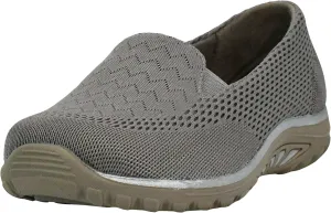 Skechers Women's Reggae Fest-Willows-Wide Loafer Flat, Dark Taupe, 8.5 W US