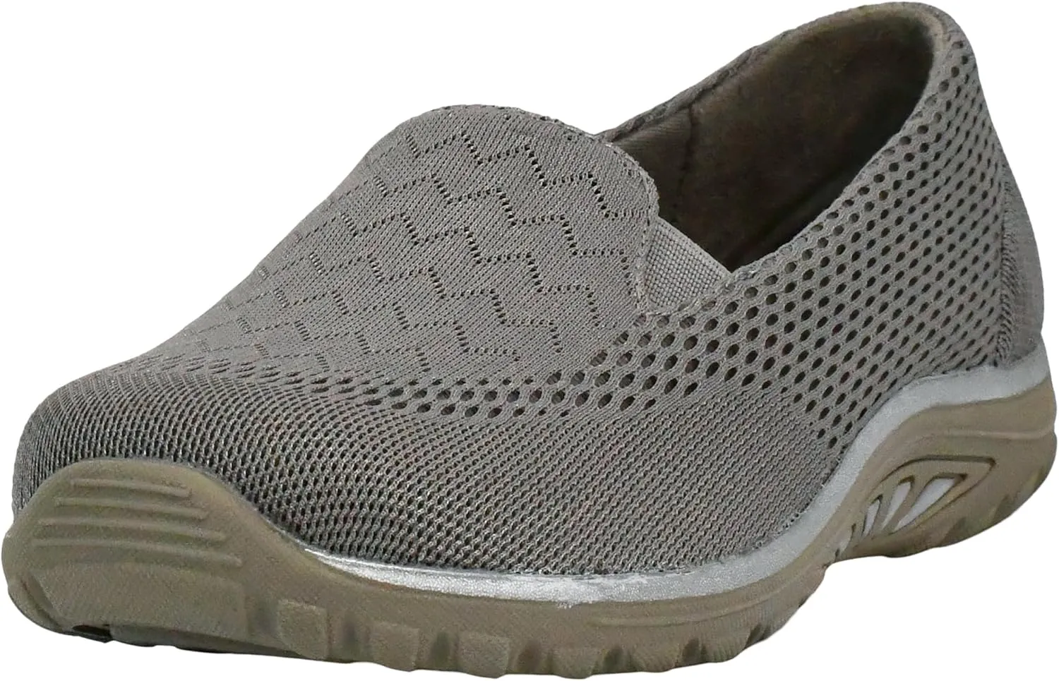 Skechers Women's Reggae Fest-Willows-Wide Loafer Flat, Dark Taupe, 8.5 W US