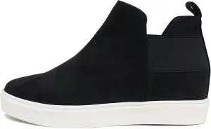 Soda Diana ~ Slip On Hidden Wedge Ankle Boot Fashion Sneaker with Elastic Gore Insets