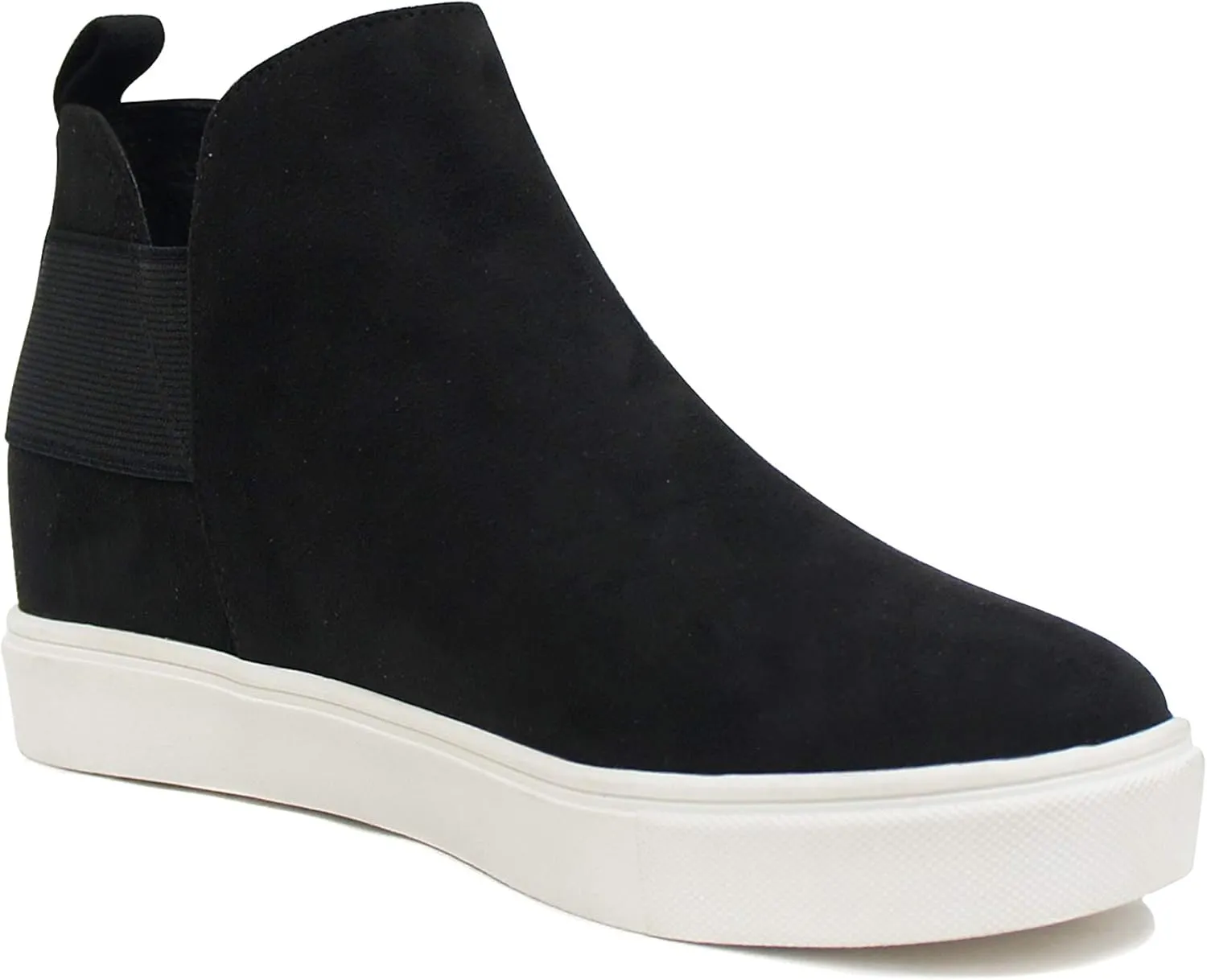 Soda Diana ~ Slip On Hidden Wedge Ankle Boot Fashion Sneaker with Elastic Gore Insets
