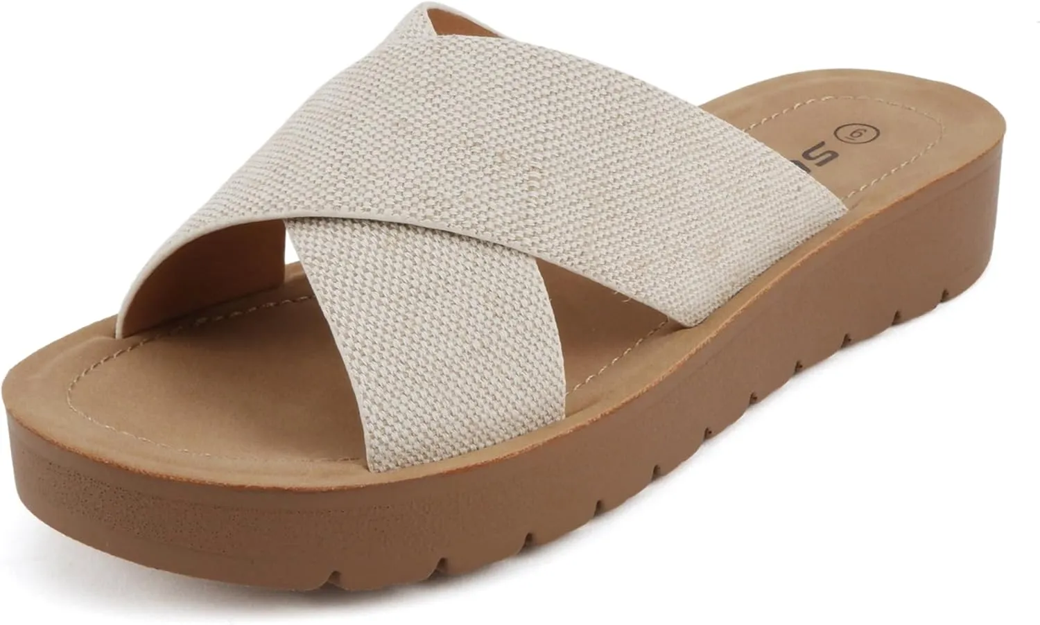 Soda LUCY ~ Women Open Toe Flatform Platform Crisscross Band Upper Fashion Slide Sandals