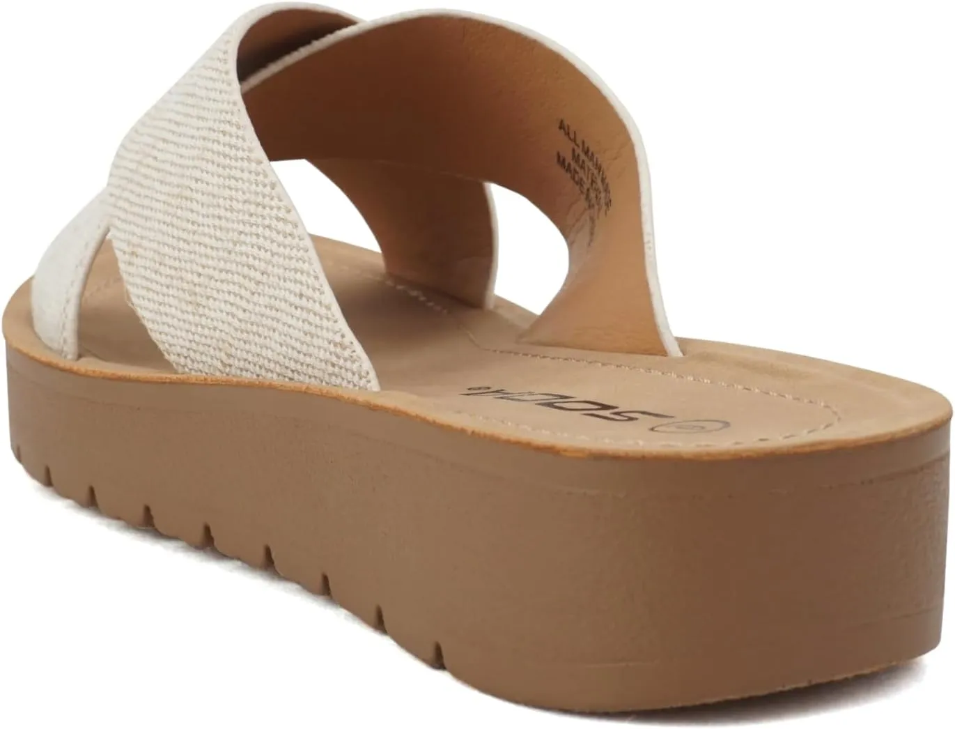 Soda LUCY ~ Women Open Toe Flatform Platform Crisscross Band Upper Fashion Slide Sandals