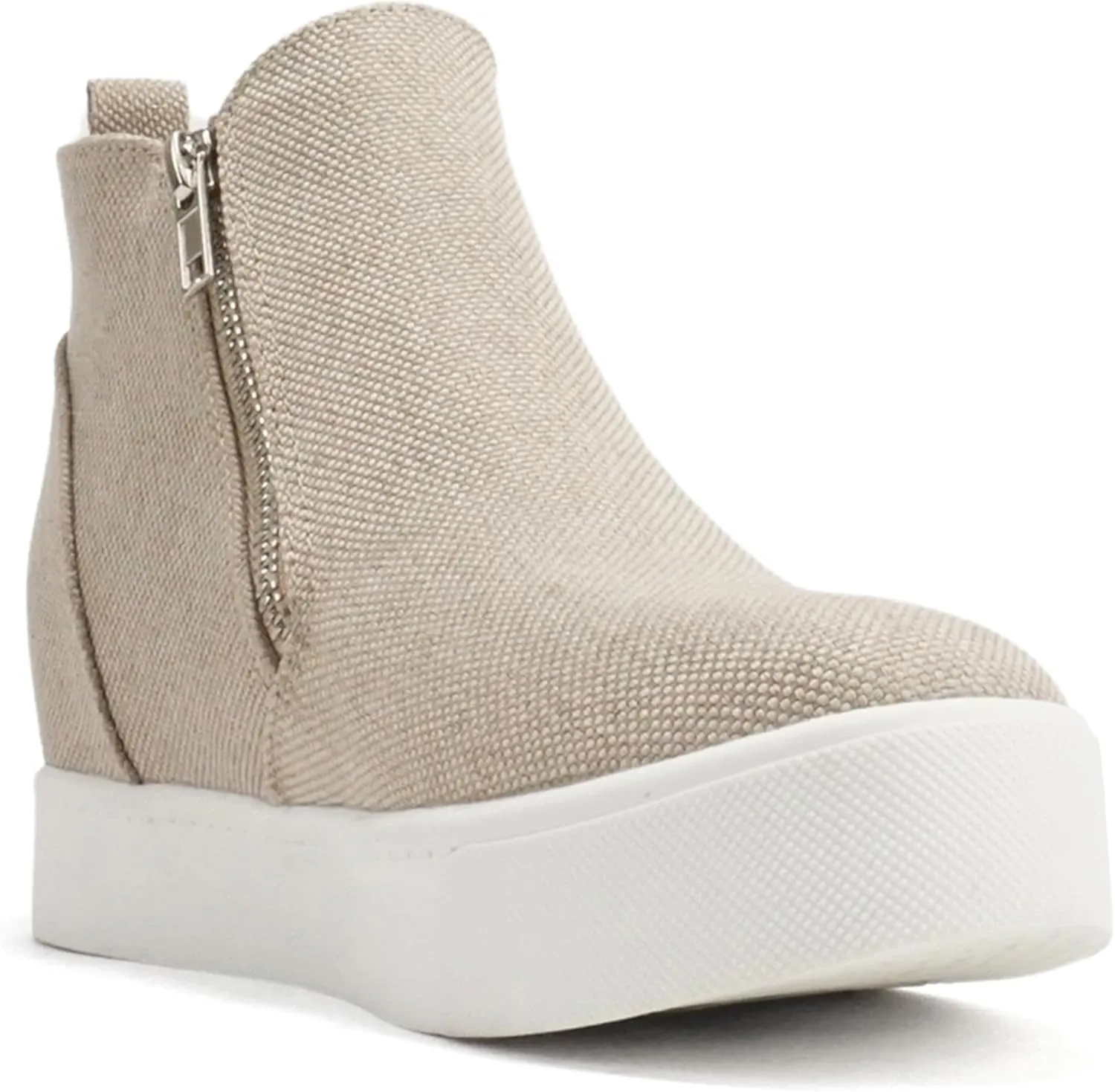 Soda Taylor Hidden Wedge Sole Booties Ankle Heels Sneaker Shoes Side Zipper