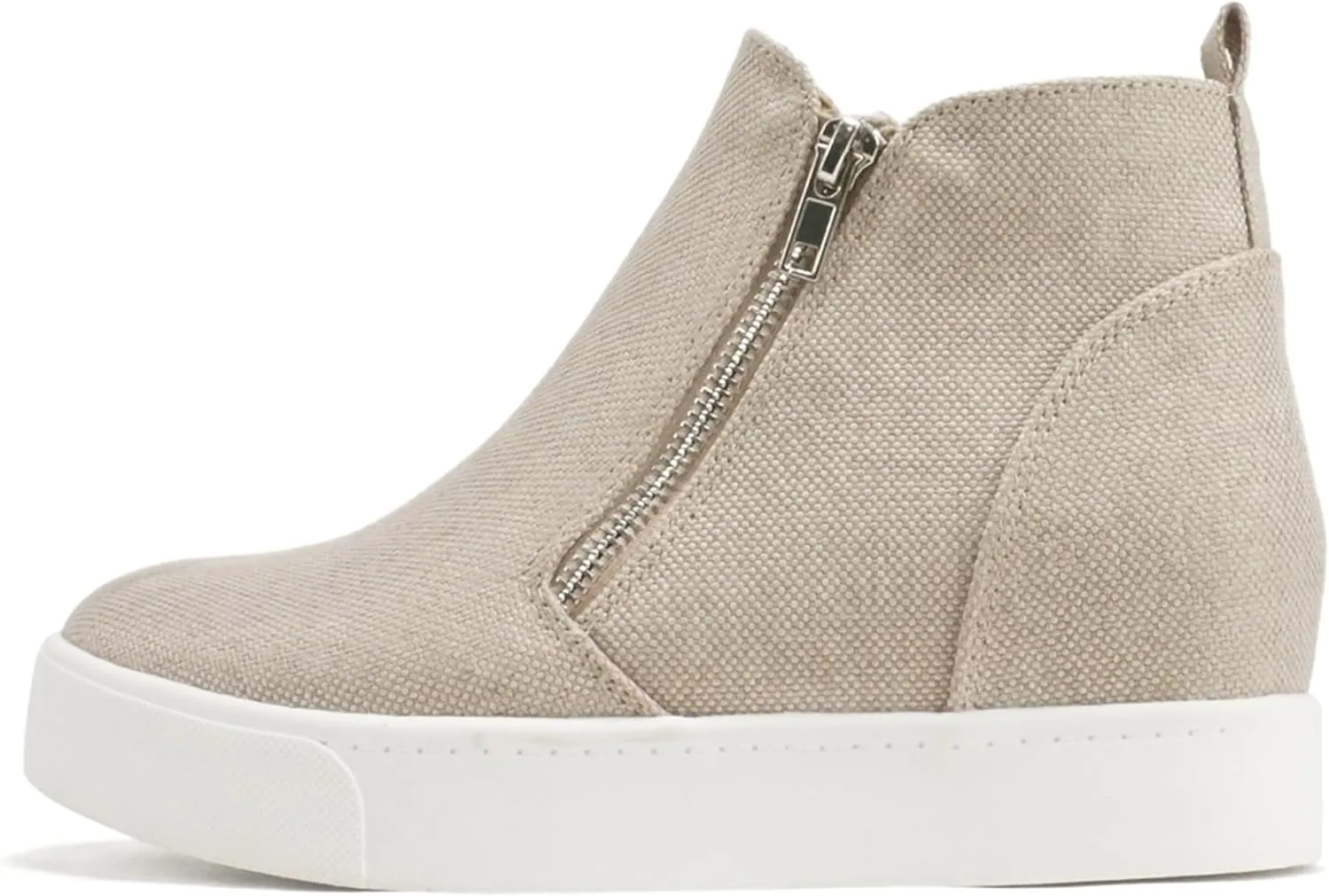 Soda Taylor Hidden Wedge Sole Booties Ankle Heels Sneaker Shoes Side Zipper