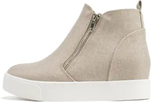 Soda Taylor Hidden Wedge Sole Booties Ankle Heels Sneaker Shoes Side Zipper