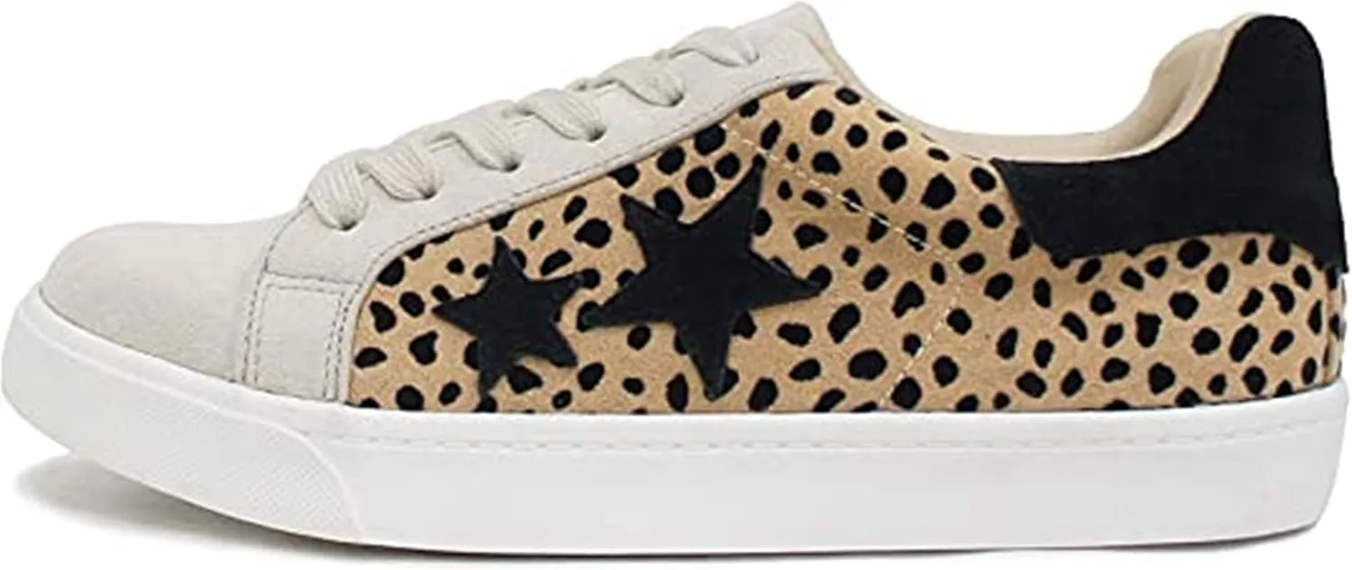 Soda Wander TrendyFashion Lace-up Double Layer Foam Padded Cushion Sock with Stars Low top Fashion Sneakers