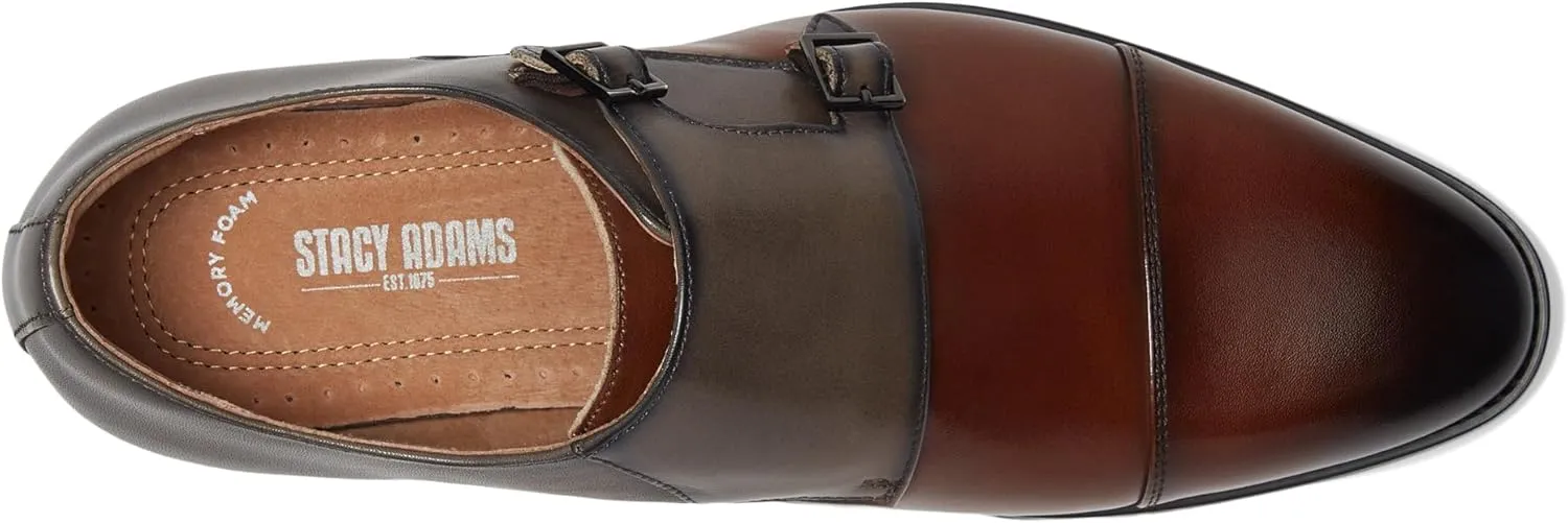 Stacy Adams Men's Raythorne Cap Toe Double Monk Strap Loafer