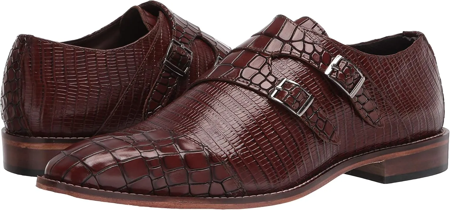 STACY ADAMS Men's Toscano Cap Toe Double Monk Strap Loafer