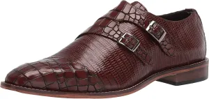 STACY ADAMS Men's Toscano Cap Toe Double Monk Strap Loafer