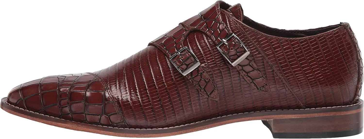STACY ADAMS Men's Toscano Cap Toe Double Monk Strap Loafer