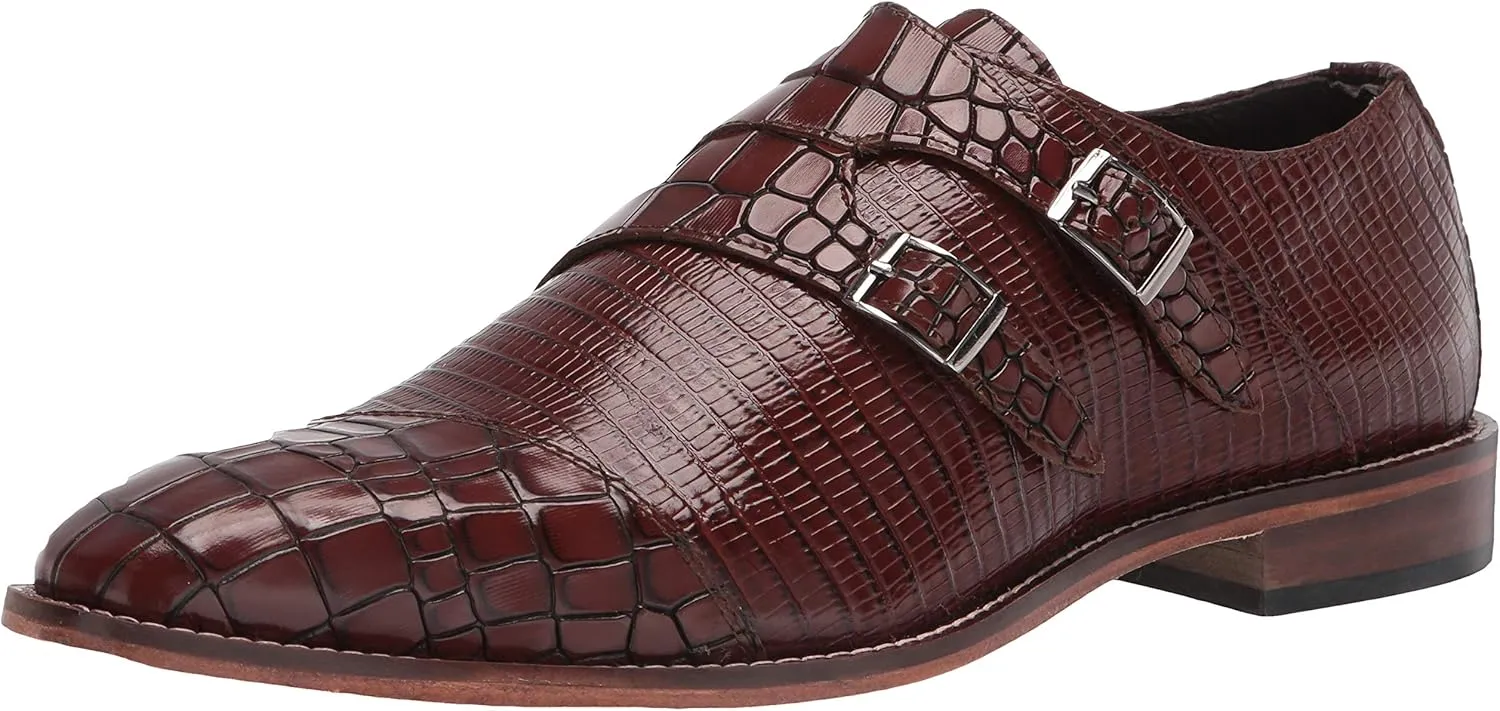 STACY ADAMS Men's Toscano Cap Toe Double Monk Strap Loafer
