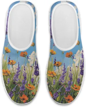 Stylish Print Women's Slip on Walking Shoes Low-Top Mesh Flat Sneaker Shoes Size 5-10.5