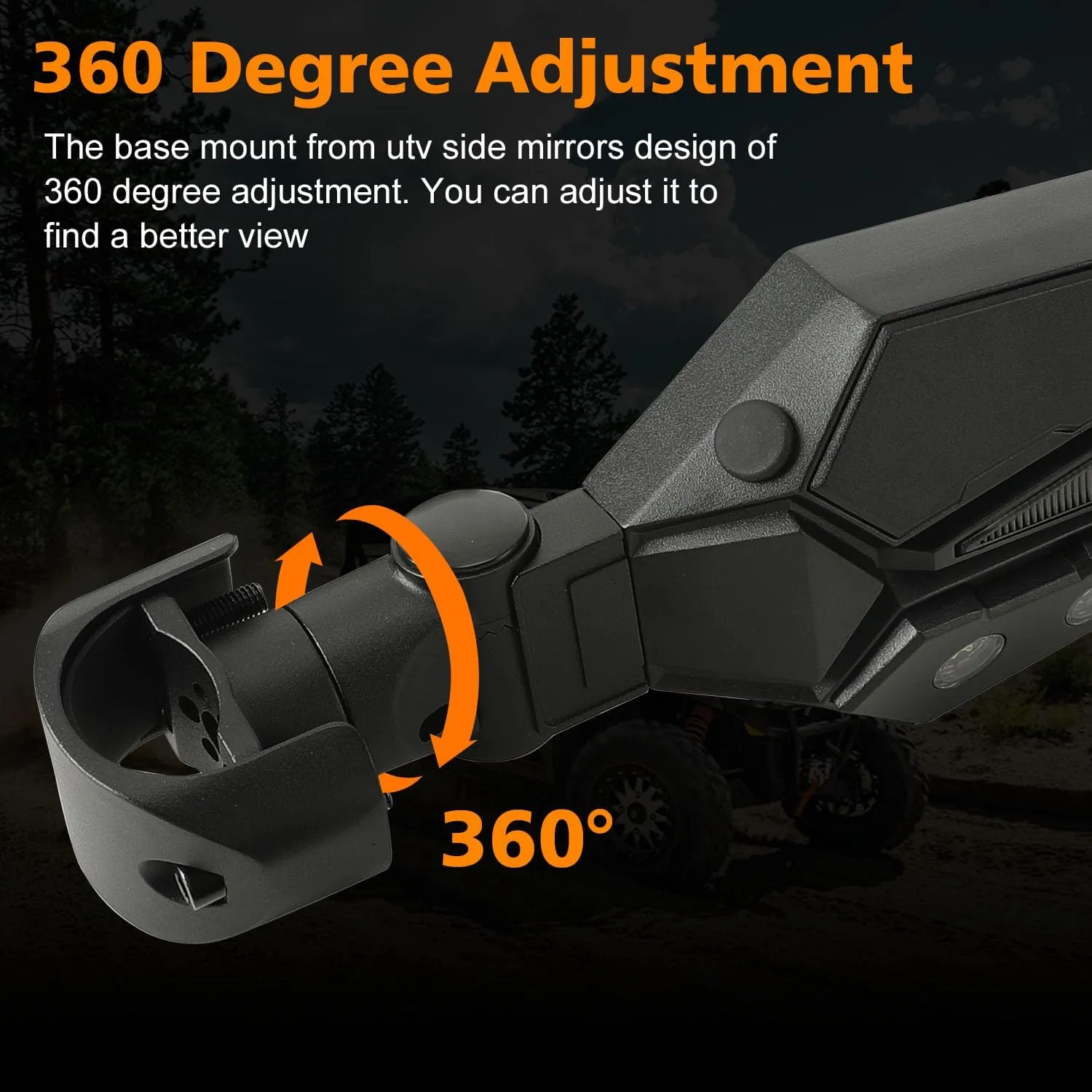 SUNPIE Mirrors for UTV RZR Mirrors w/LED Lights turn signals for Roll Bar 1.5 to 2inch Compatible with Polaris RZR Can-Am Pioneer Talon Kawasaki Teryx Mule, UTV Accessories Mirrors