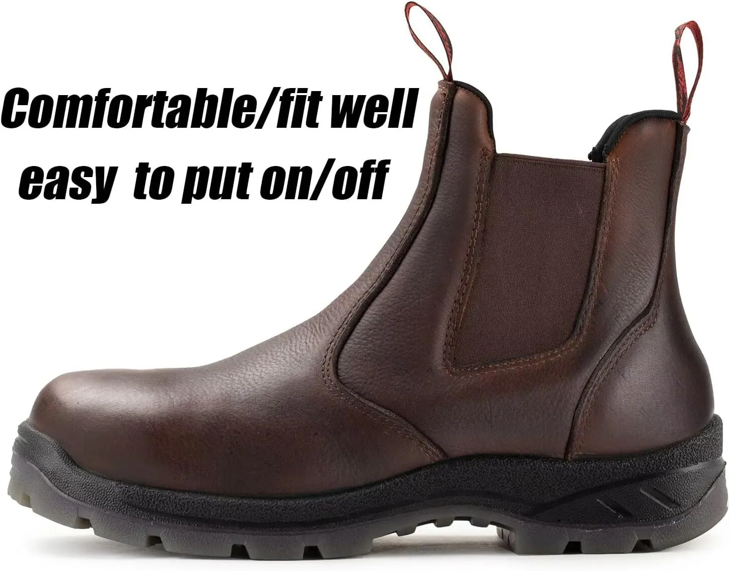 SUREWAY Men's Slip On Work Boots for Men,Upgraded Slip/Water Resistant,Static Dissipative,Fire Station Mechanic Work Boots/Shoes