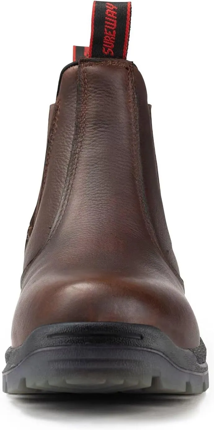 SUREWAY Men's Slip On Work Boots for Men,Upgraded Slip/Water Resistant,Static Dissipative,Fire Station Mechanic Work Boots/Shoes