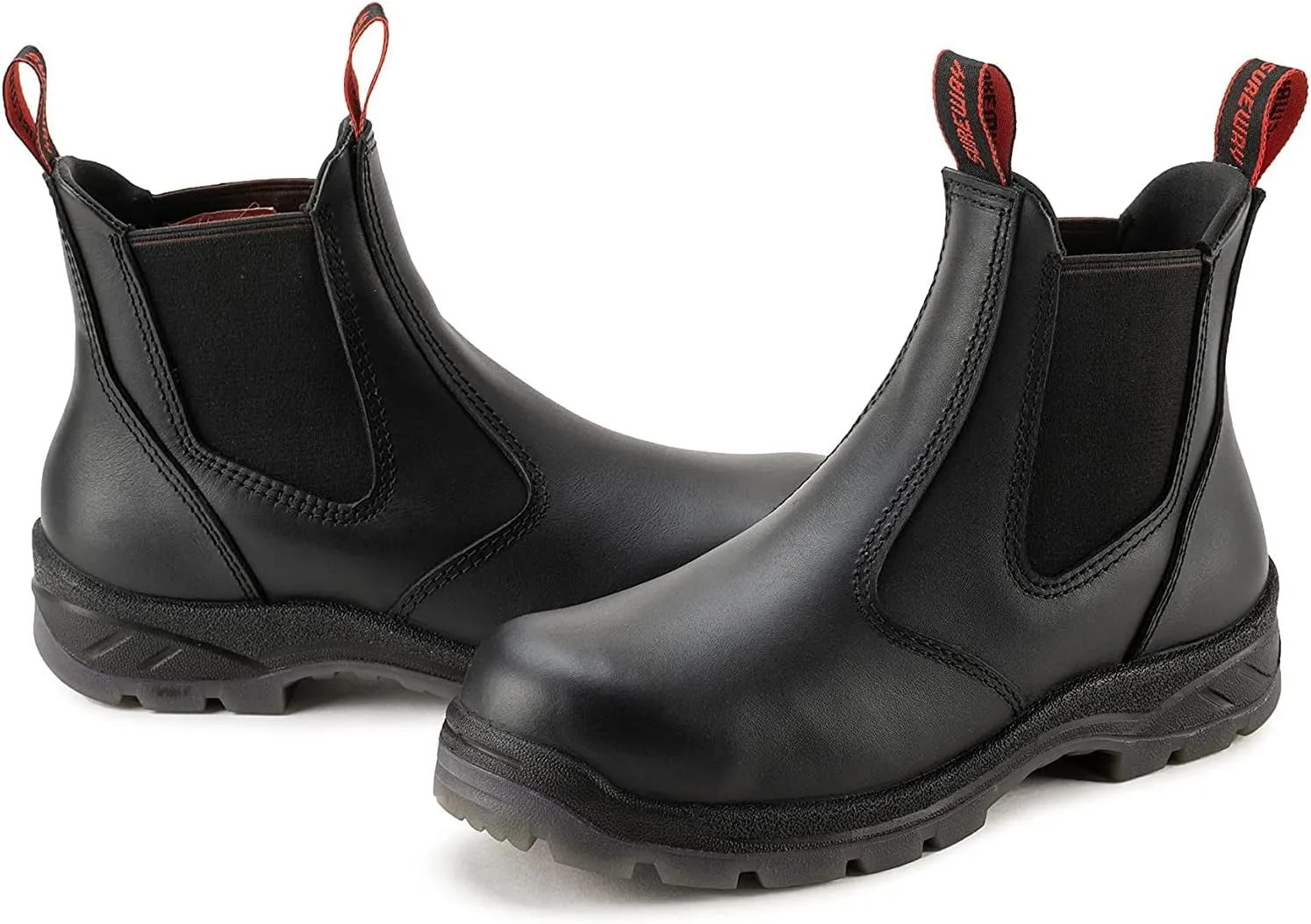 SUREWAY Men's Slip On Work Boots for Men,Upgraded Slip/Water Resistant,Static Dissipative,Fire Station Mechanic Work Boots/Shoes