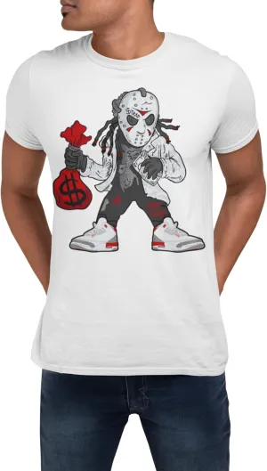 T Shirt to Match Jordan 3 Fire Red Hockey Mask Dude Men's, Jordan 3 Fire Red Tee Matching, Gift for Jordan 3s Tshirt