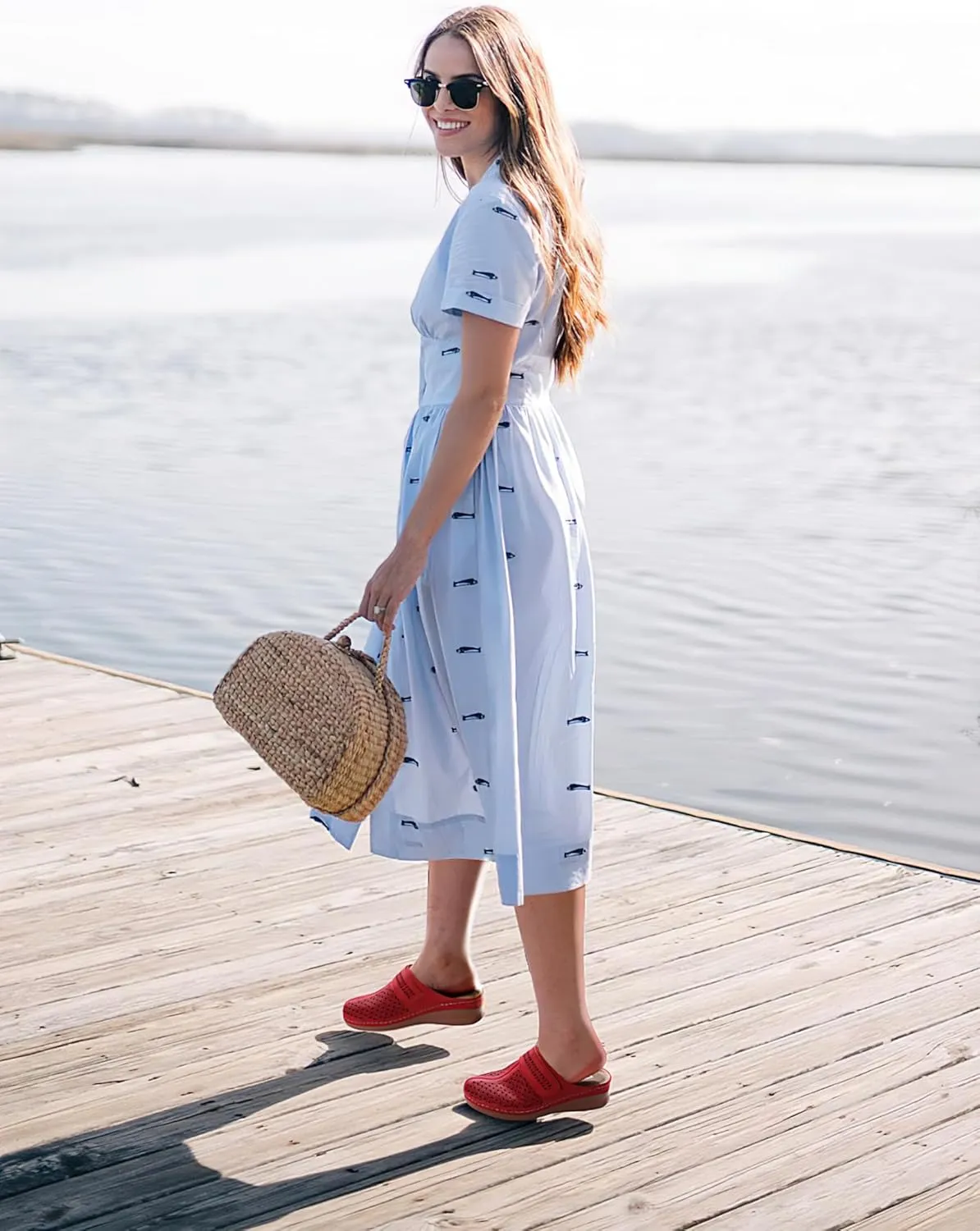 TEMOFON Clogs for Women Mules Shoes: Comfortable Arch Support Closed Toe Sandals Backless Low Wedge Slip on Shoes