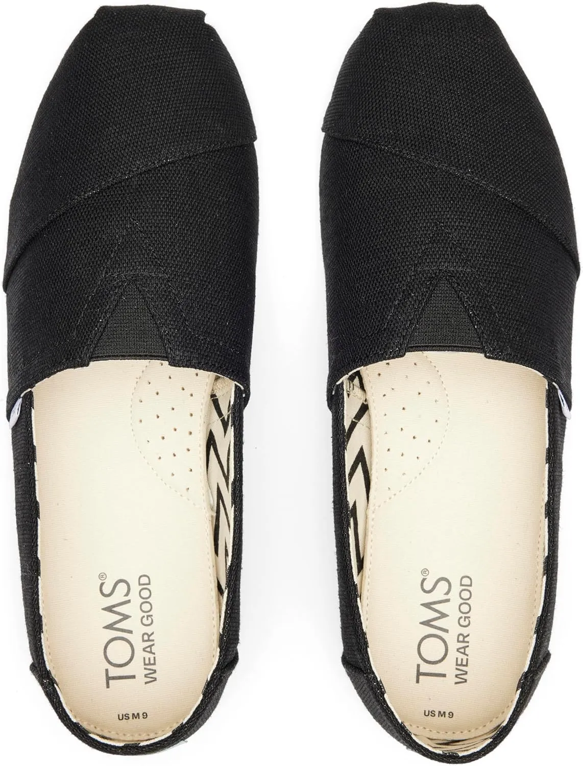 TOMS Men's Alpargata Slip-On Loafer Eco-Friendly Recycled Cotton Canvas, Elastic Gore, Rubber Sole