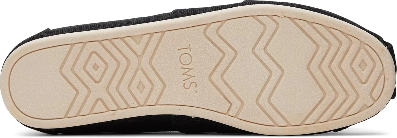 TOMS Men's Alpargata Slip-On Loafer Eco-Friendly Recycled Cotton Canvas, Elastic Gore, Rubber Sole