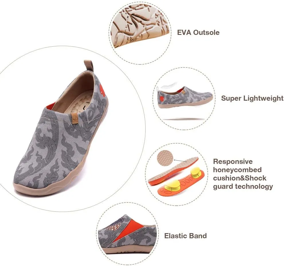 UIN Men's Art Design Travel Shoes Slip On Casual Loafers Stylish Lightweight Comfort Fashion Sneaker