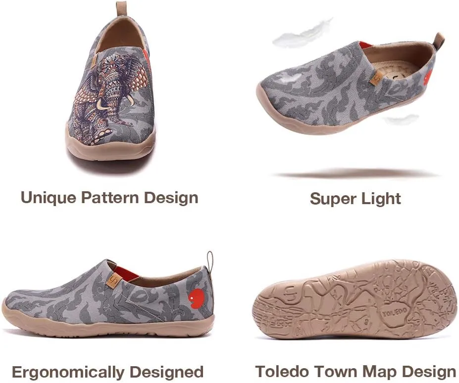 UIN Men's Art Design Travel Shoes Slip On Casual Loafers Stylish Lightweight Comfort Fashion Sneaker