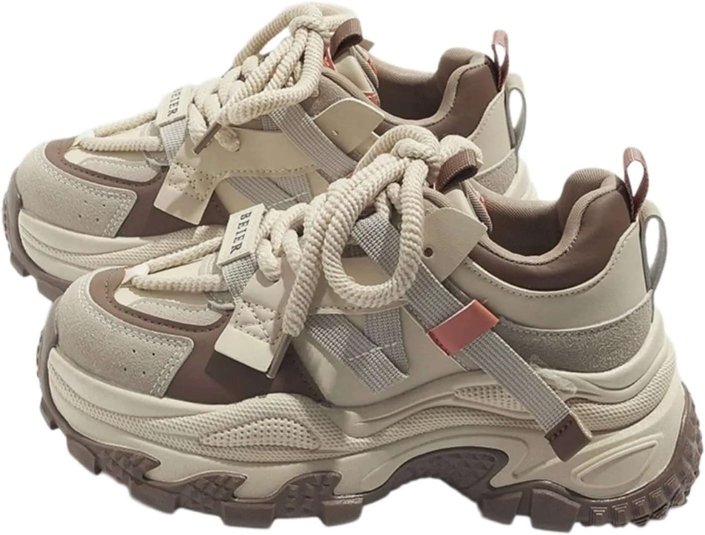 Ultra Stylish Women's Dad Shoe Chunky Platform Sneakers Comfortable Height Increasing Fashion Lace-Up Casual Outdoor Trainers for Daily Wear
