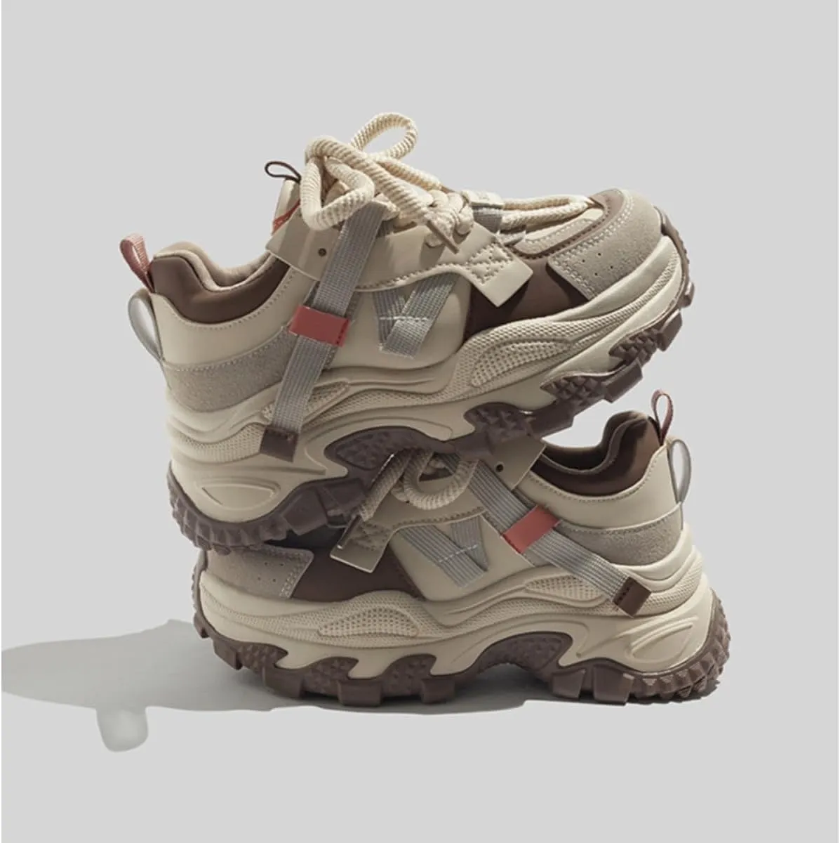 Ultra Stylish Women's Dad Shoe Chunky Platform Sneakers Comfortable Height Increasing Fashion Lace-Up Casual Outdoor Trainers for Daily Wear
