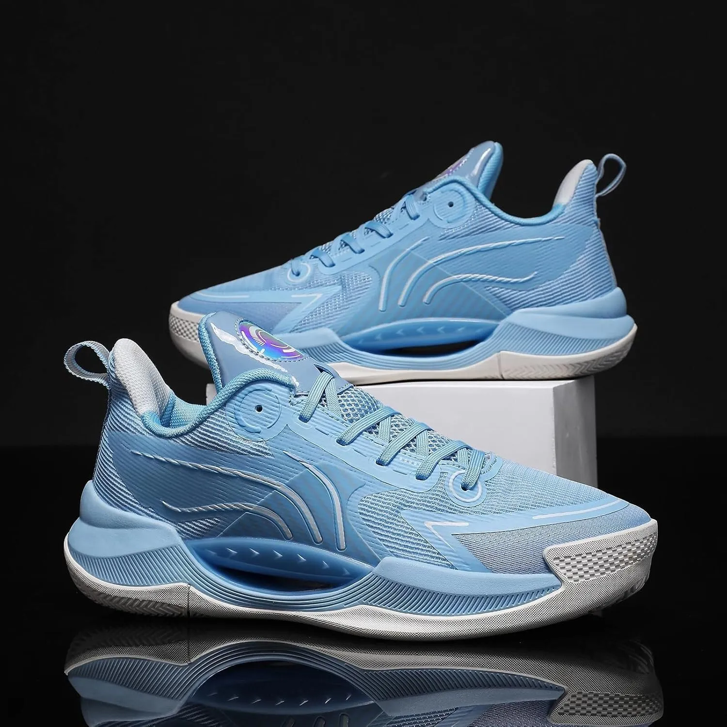 Unisex Basketball Shoes Low Cut Wear-Resistant Shock-Absorbing Breathable Fashionable Sports Training Boot