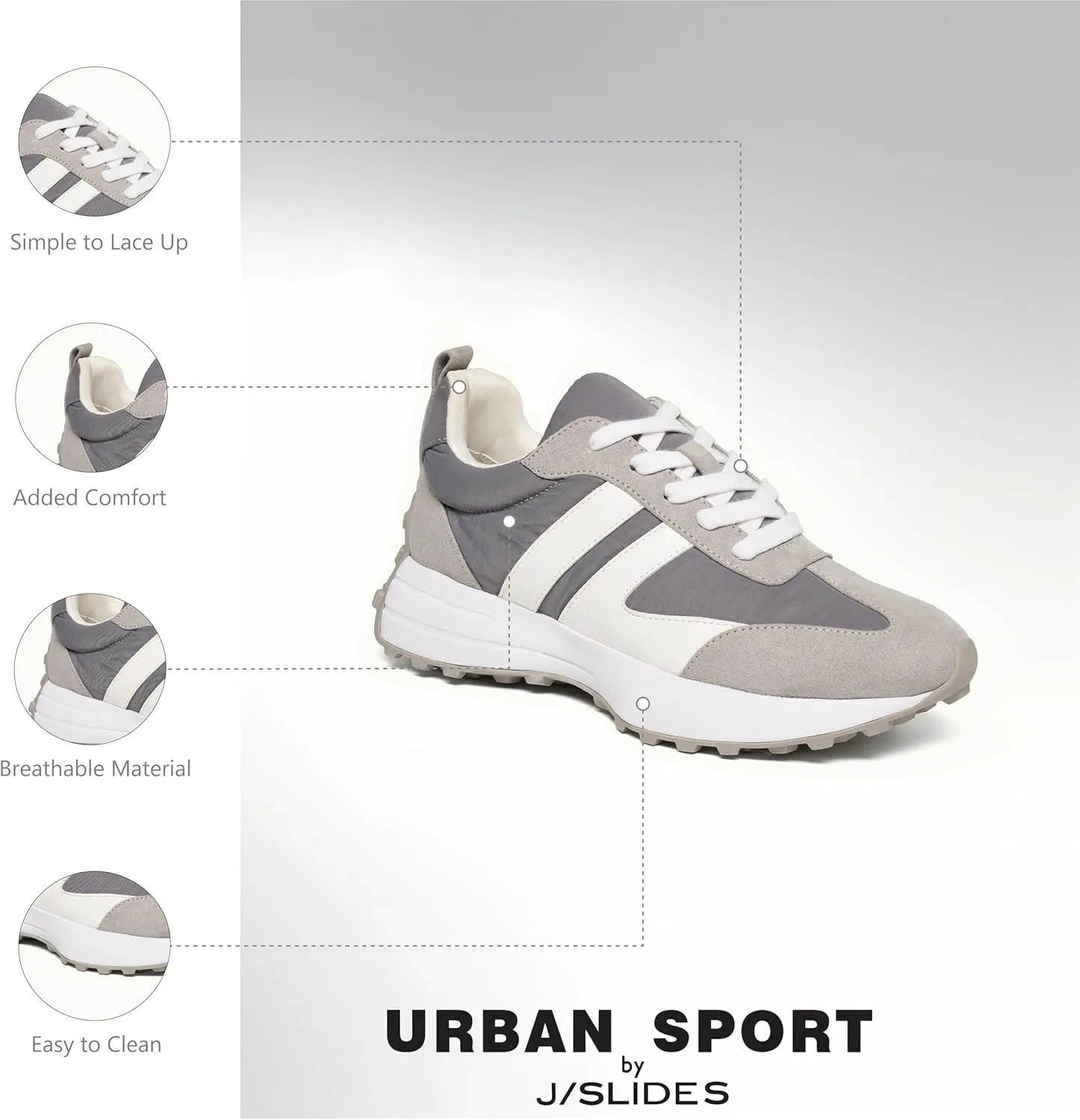 Urban Sport JRDN-Jolie Women's Casual Sneaker | Comfortable Running & Walking Shoes for Women | Stylish Footwear | Multisizes