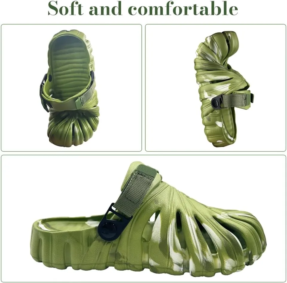 Variegated Monstera Shoes for Women and Men, Monstera Leaf Pattern Slippers Summer, Anti-Slip Soft Plant Print Slides