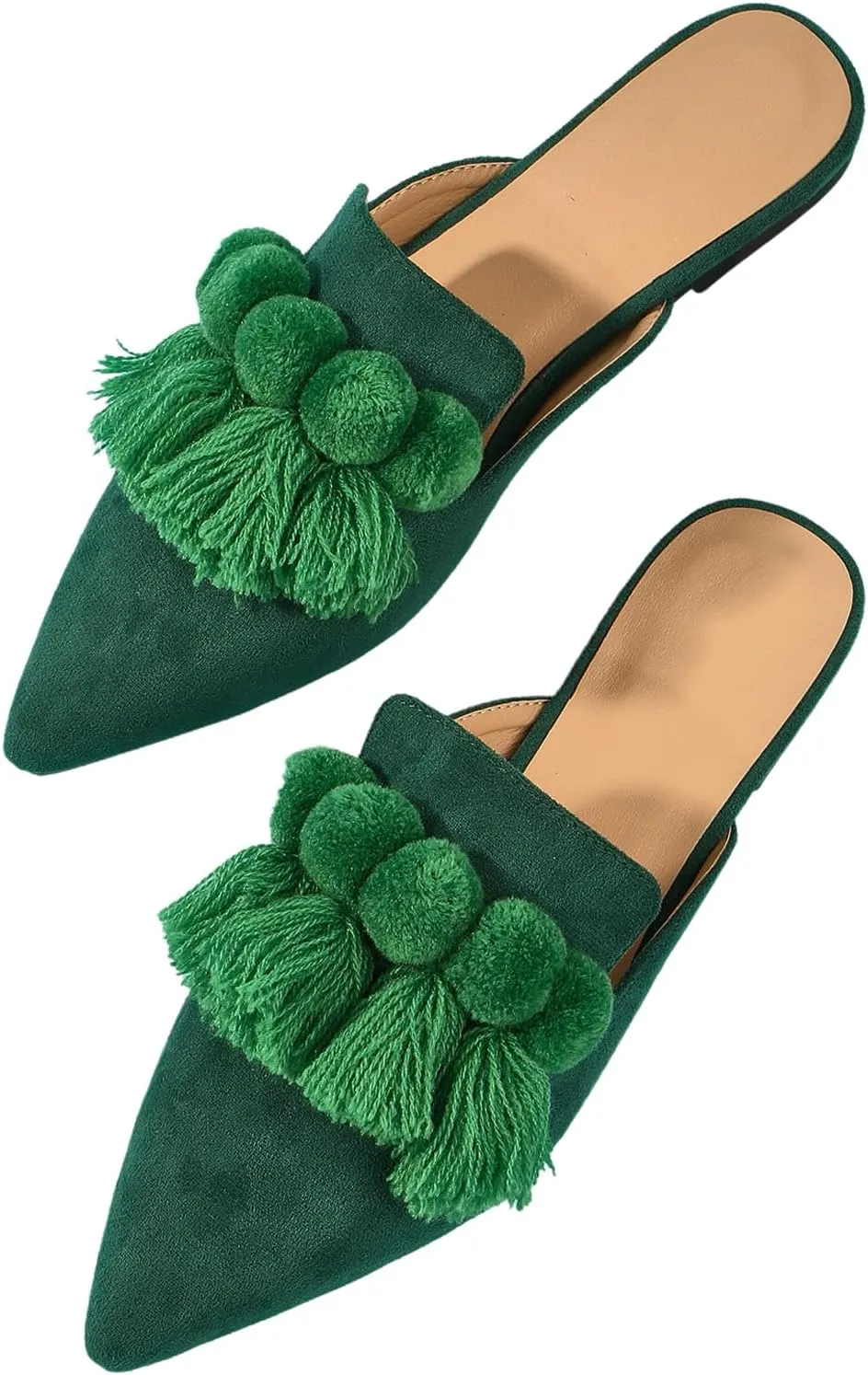Verdusa Women's Dress Shoes Slip On Flats Comfortable Pointed Toe Mules Dressy Casual Loafers Shoes