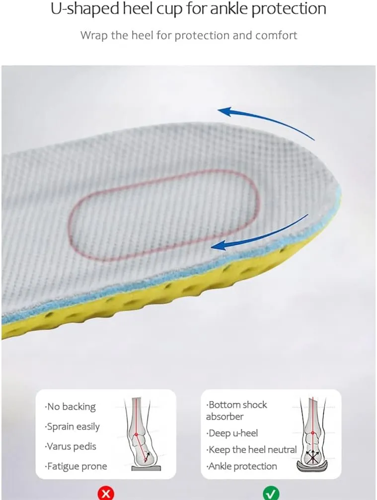 Version Orthopedic Memory Foam Sport Insoles Woman Men Shoes Feet Soles Pad Mesh Deodorant Breathable Cushion(40-44)