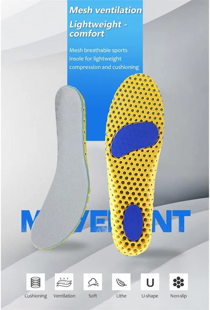 Version Orthopedic Memory Foam Sport Insoles Woman Men Shoes Feet Soles Pad Mesh Deodorant Breathable Cushion(40-44)