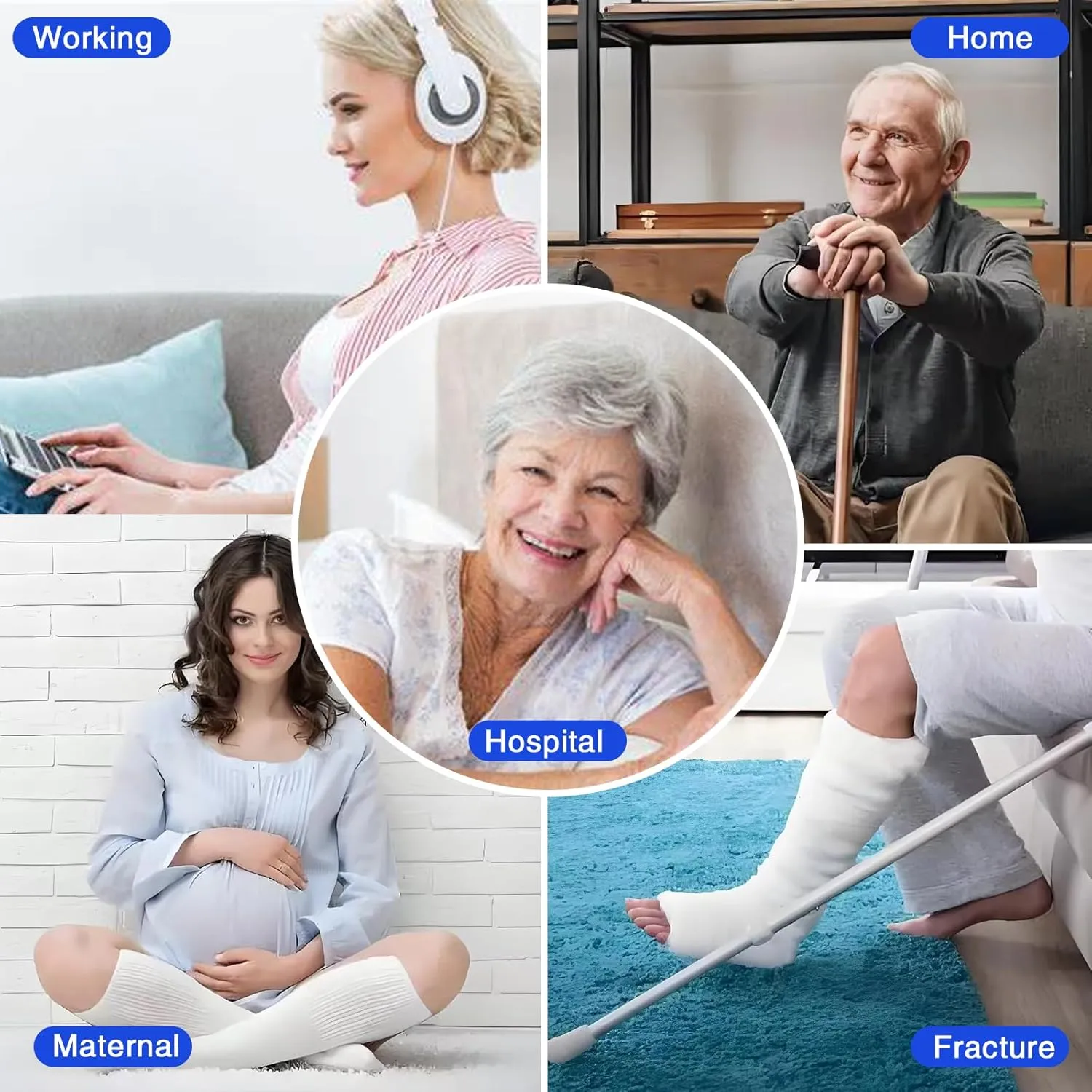 Walking Boot Socks air Cam Walker Cast Socks 2 Pairs Fracture Boot Brace Sock Surgical Orthopedics Sock for Men Women