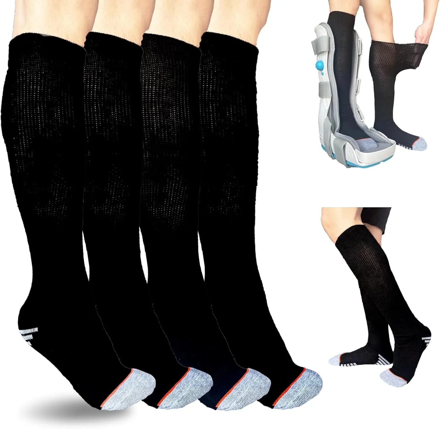 Walking Boot Socks air Cam Walker Cast Socks 2 Pairs Fracture Boot Brace Sock Surgical Orthopedics Sock for Men Women