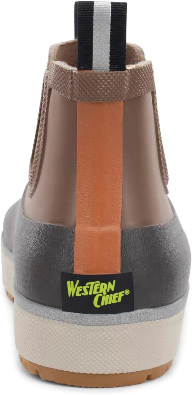 Western Chief Men's Waterproof Chelsea Rain Boot with Memory Foam Insole and Slip-Resistant Outsole – Durable and Comfortable for All-Weather Wear