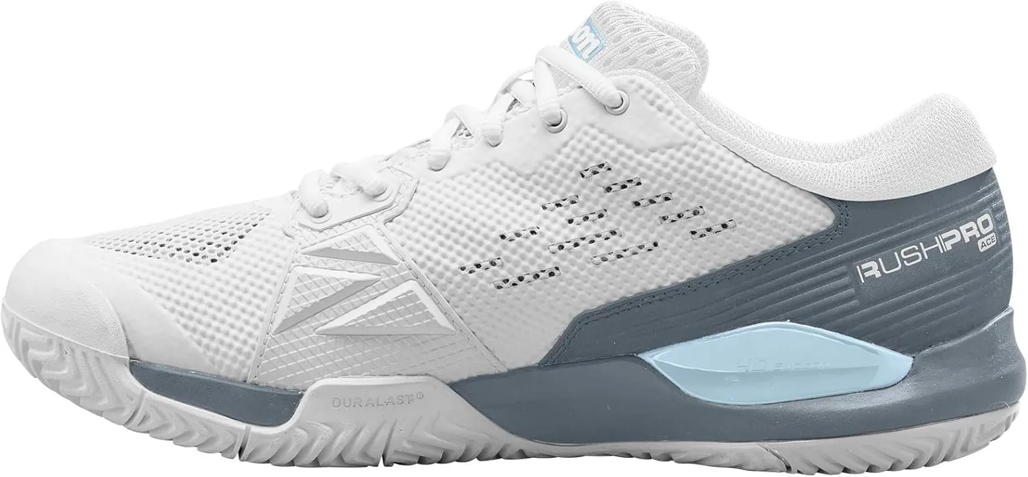 WILSON Women's Rush Pro Ace Pickler Tennis Sneaker, White, Low Top