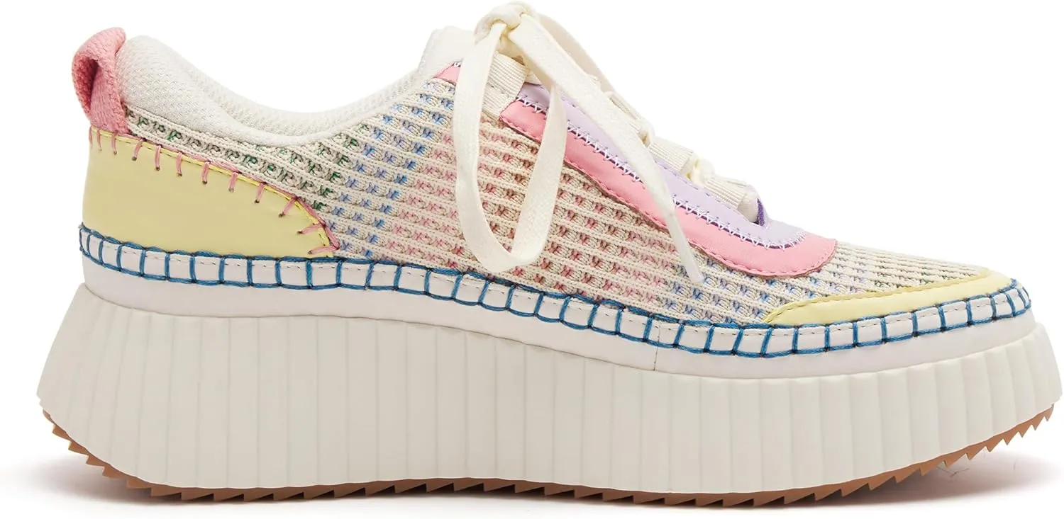 Women Lace Up Platform Woven Sneakers Comfortable Casual Fashion Sneaker Low Top Chunky Walking Shoes