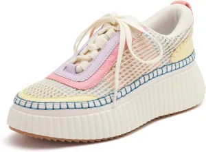 Women Lace Up Platform Woven Sneakers Comfortable Casual Fashion Sneaker Low Top Chunky Walking Shoes