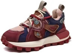 Women Premium Chunky Dad Sneakers, Stylish Leather Platform Shoes, Y2K Streetwear Sporty Versatile Lightweight Teens