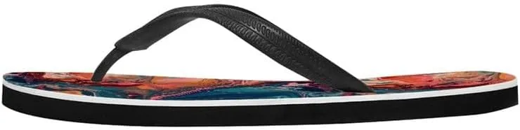 Women Tie-Dye Flip Flop Sandal, Hawaii Graffiti Soft Comfort Fit Slippers for Summer Unisex Outdoor Shower Slippers