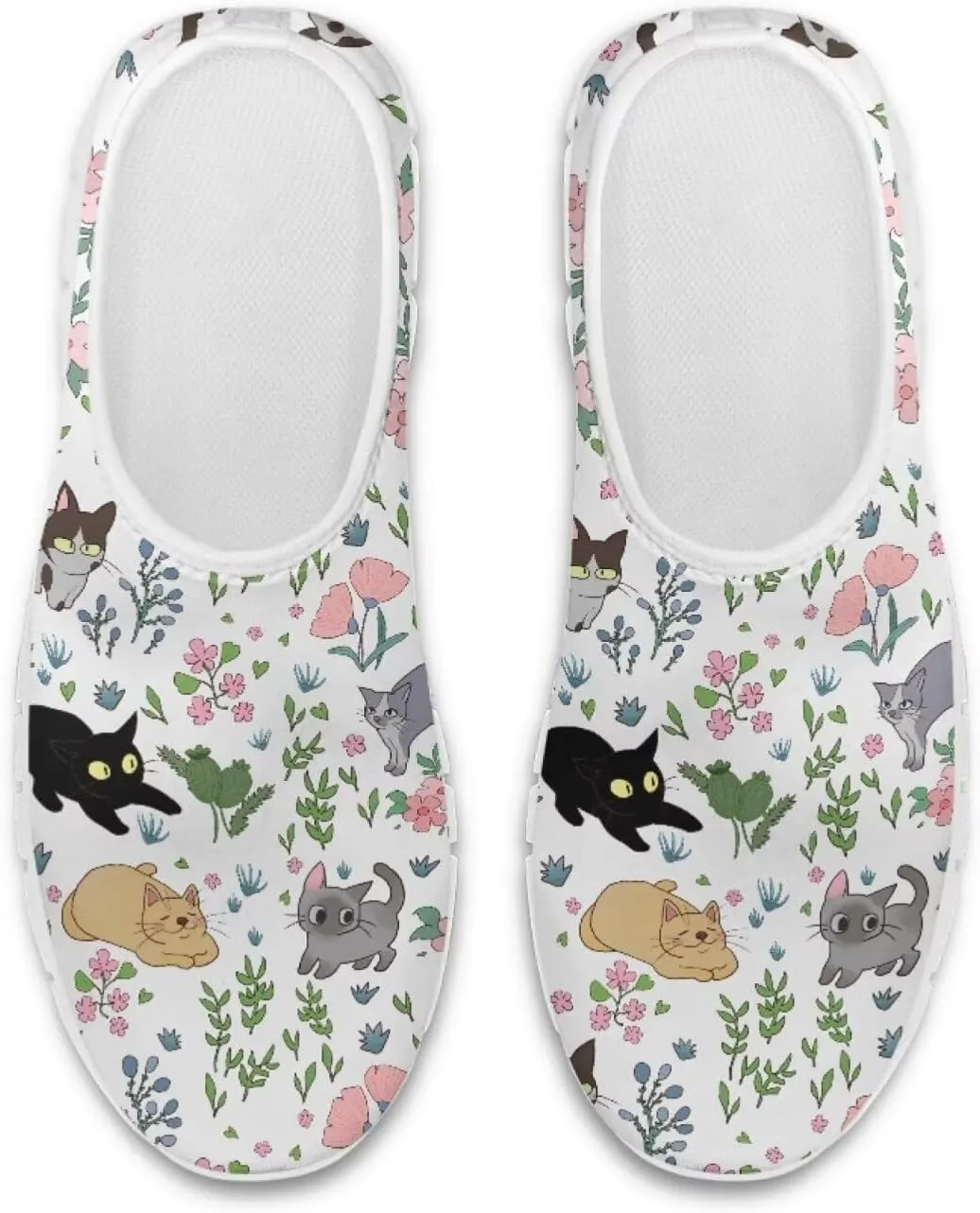 Women's Cat Print Outdoor Loafers Wide Driving Shoes Classic Business Work Flats Loafer Size 5-13
