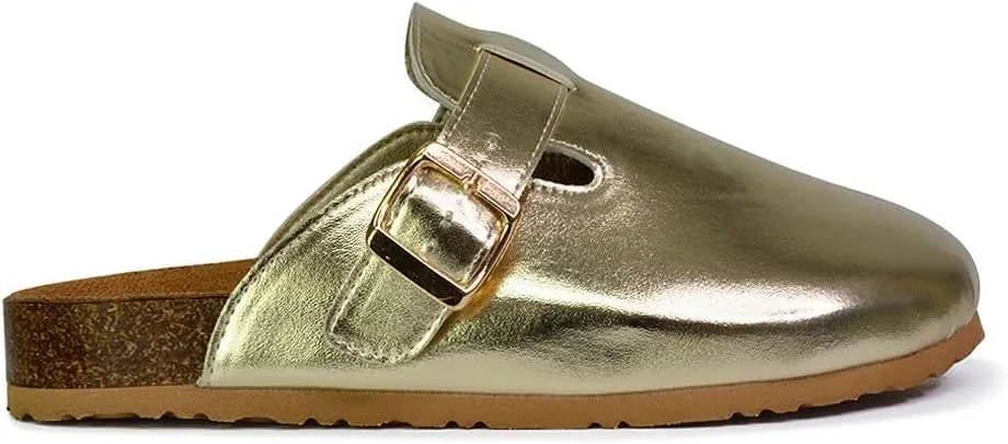 Womens Clogs Slider Ladies Casual Slip On Mule Flat Footbed Soft Cork Round Close Toe Shoes Size 3-8