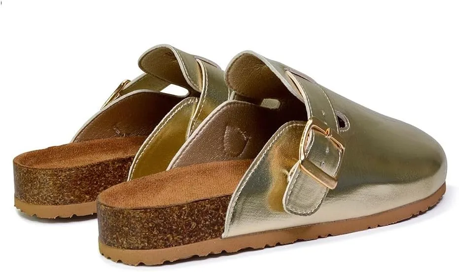 Womens Clogs Slider Ladies Casual Slip On Mule Flat Footbed Soft Cork Round Close Toe Shoes Size 3-8