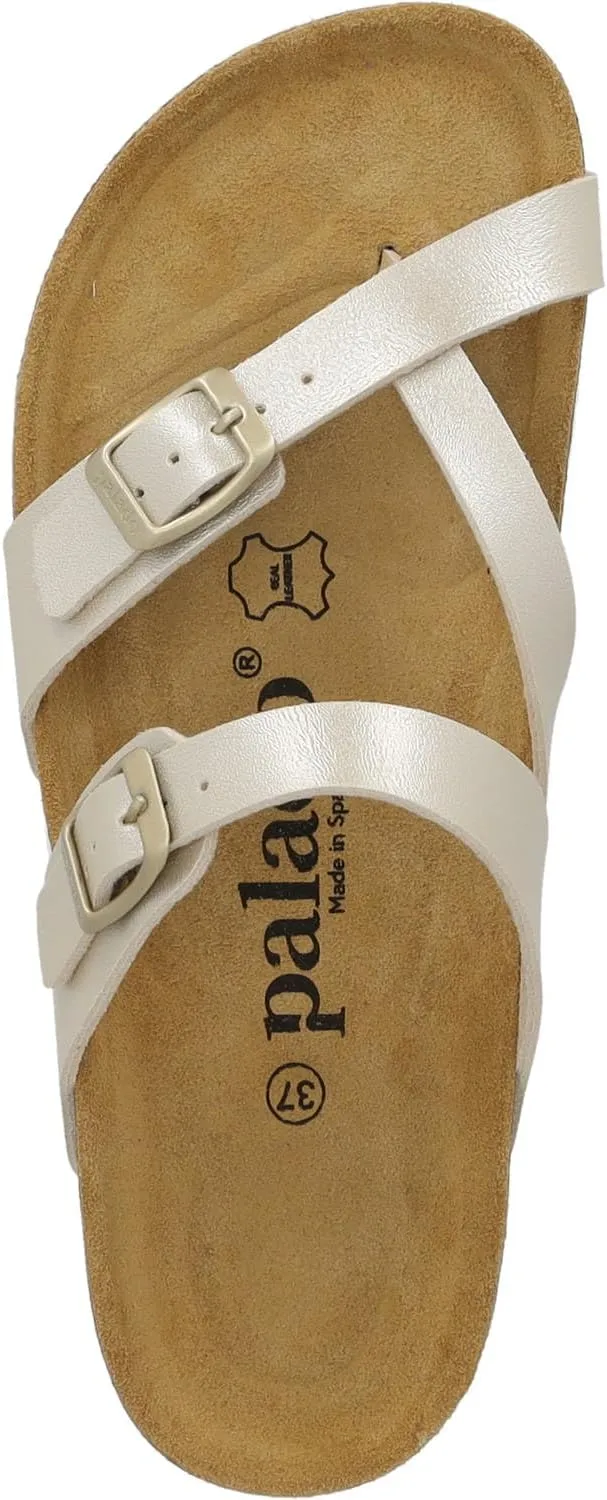 Women's Cres Matt Mules - Elegant Sandals Made in Spain - Comfortable Slippers with Cork Footbed - Fashionable Summer Shoes