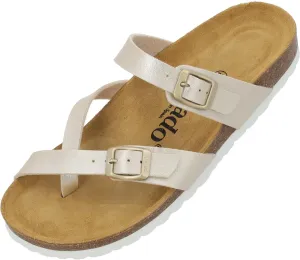 Women's Cres Matt Mules - Elegant Sandals Made in Spain - Comfortable Slippers with Cork Footbed - Fashionable Summer Shoes